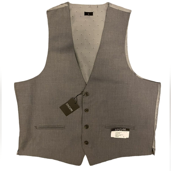Couture 1910 Classic Fit Men's Gray Suit Stretch Vest Size L - Picture 1 of 9